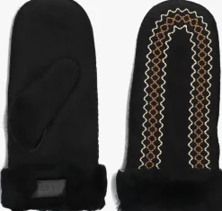 zwarte ugg handschoenen atherson embroidered mitten