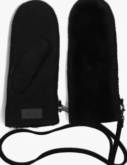 zwarte ugg handschoenen exposed sheepskin mitten