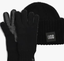 zwarte ugg handschoenen knit beanie and glove set