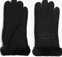 zwarte ugg handschoenen shearling ugg embroider glove