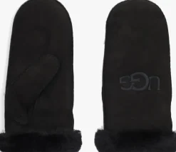 zwarte ugg handschoenen shearling ugg embroider mitten