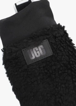 zwarte ugg handschoenen sherpa mitten w logo tape