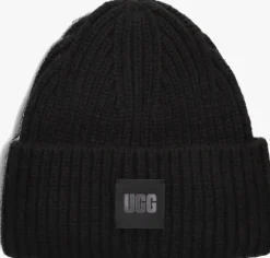 zwarte ugg muts chunky rib beanie