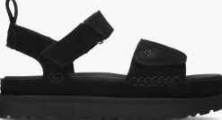 zwarte ugg platte sandalen w goldenstar