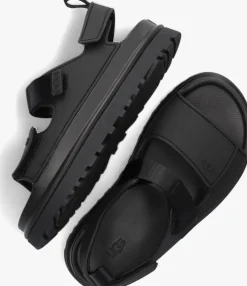 zwarte ugg platte sandalen w goldenglow