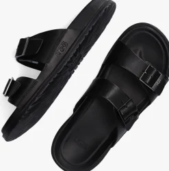 zwarte ugg slippers m wainscott buckle slide
