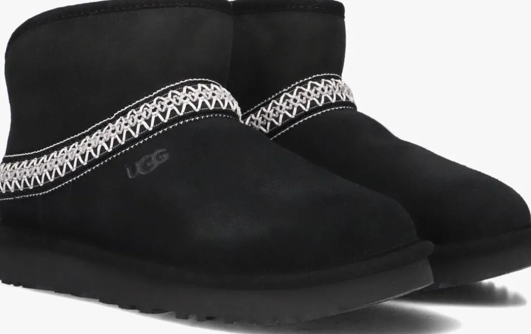 zwarte ugg vachtlaarzen classic mini crescent
