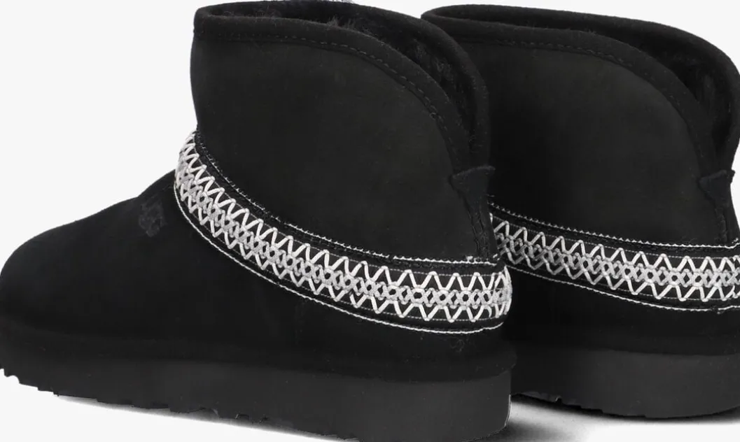 zwarte ugg vachtlaarzen classic mini crescent