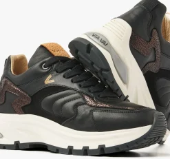 zwarte via vai lage sneakers liz leighton