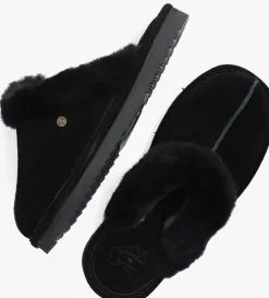 zwarte warmbat pantoffels lismore
