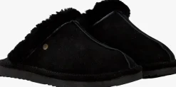 zwarte warmbat pantoffels lismore